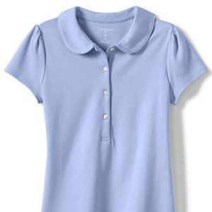 NWT School uniform Girls short sleeve Peter Pan collar polo shirt Lands End